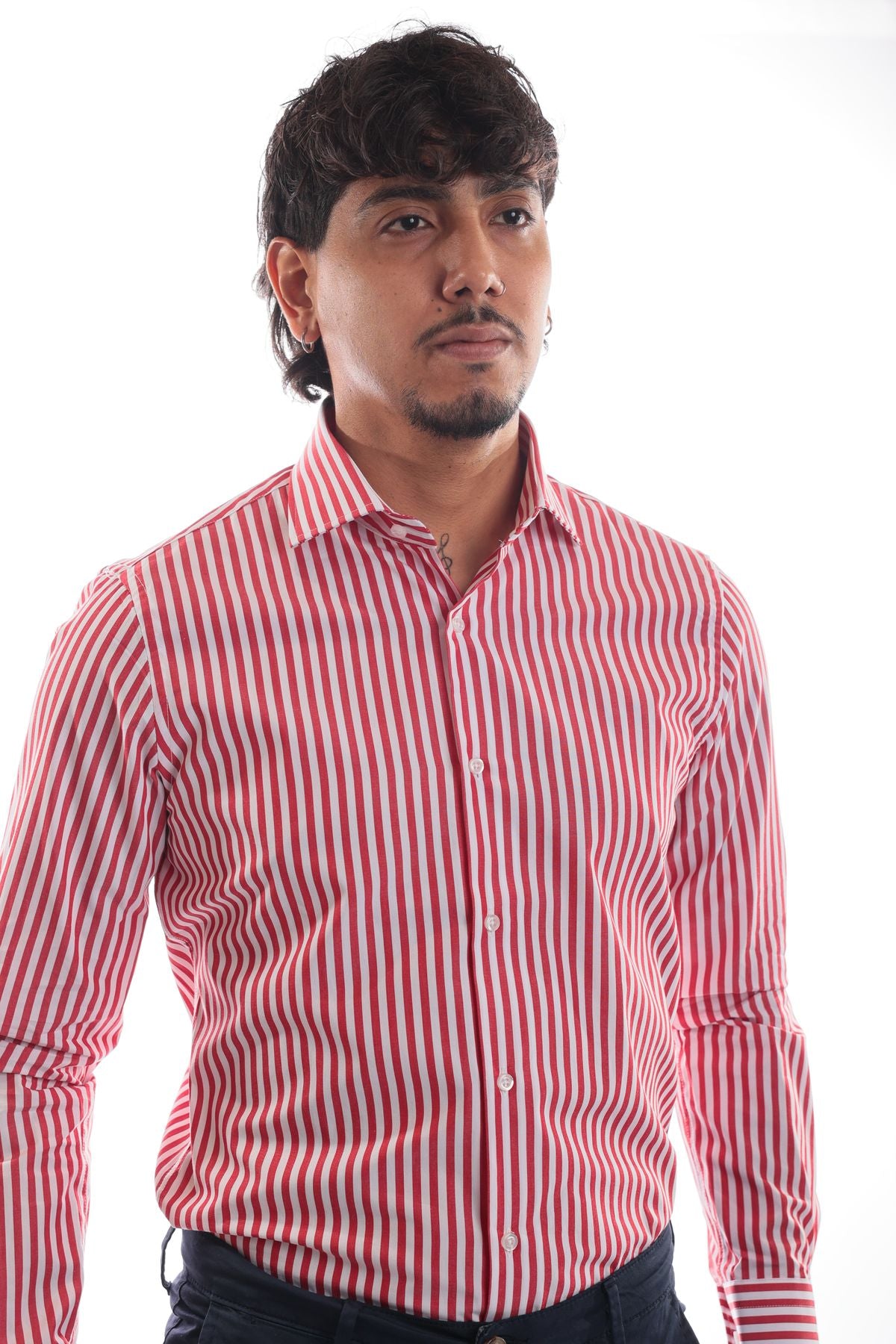 Camicia in riga extra larga 100% cotone