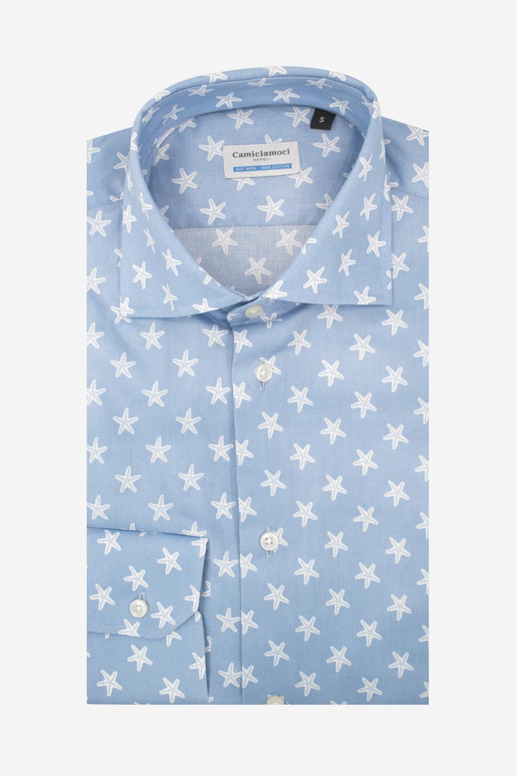 Camicia facile stiro a fantasia stella