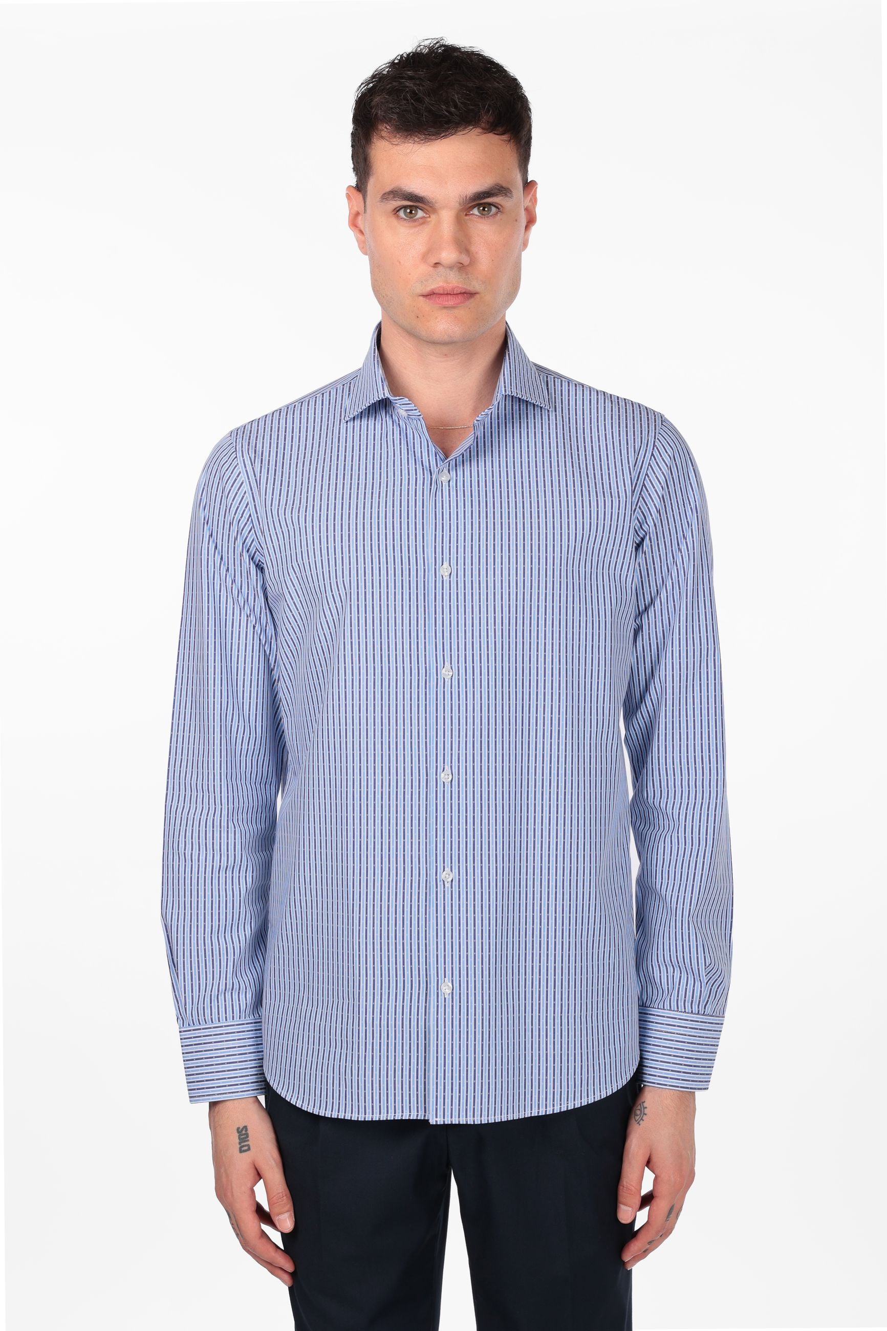 Camicia 100% cotone riga rombo