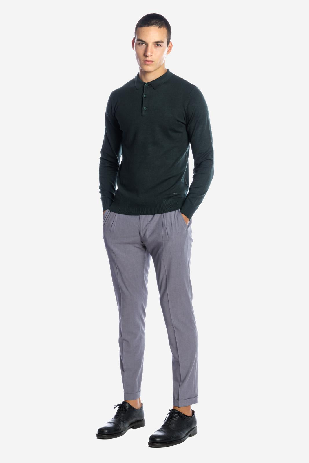 Polo tre bottoni a maniche lunghe