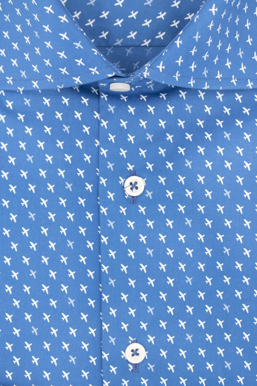 Camicia facile stiro a fantasia aereo