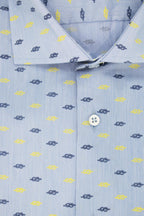 Camicia facile stiro a fantasia corde