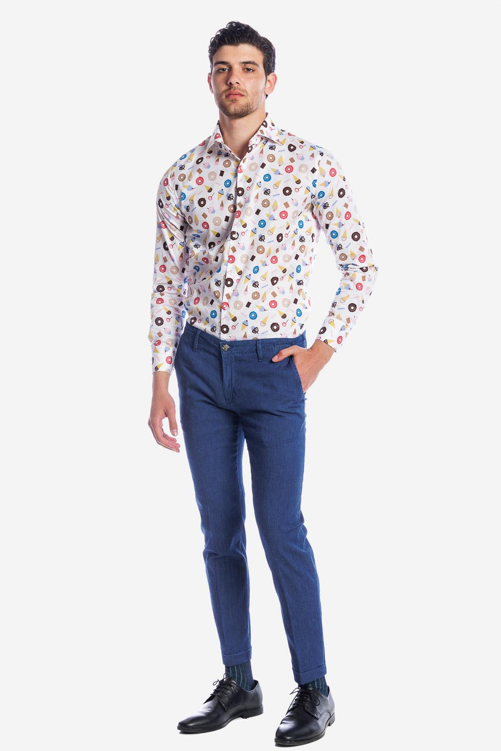 Camicia facile stiro a fantasia gelati