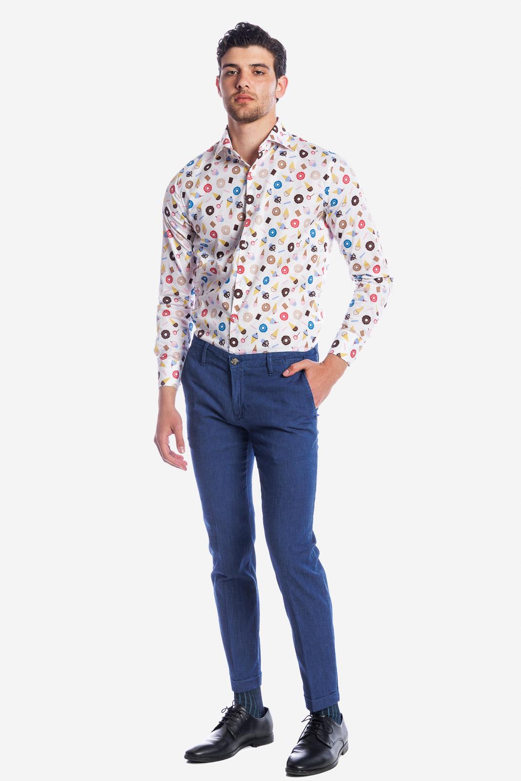 Camicia facile stiro a fantasia gelati