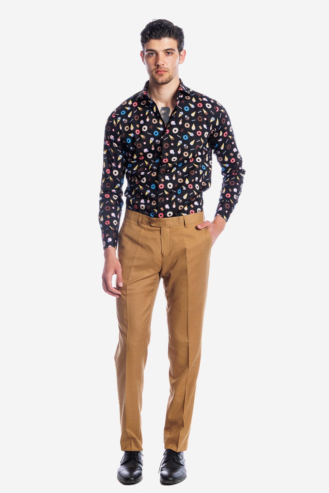 Camicia facile stiro a fantasia gelati