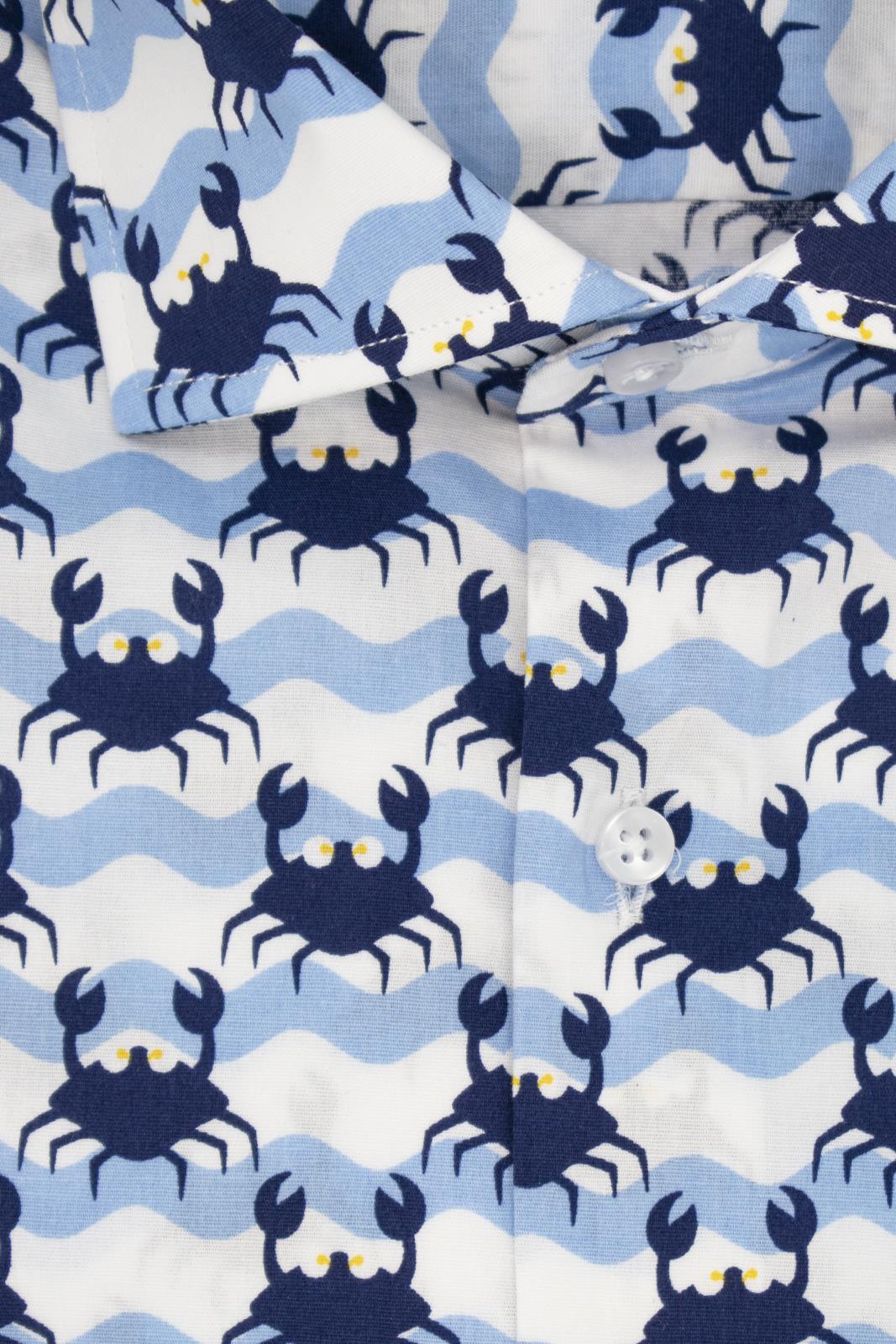 CAMICIA FANTASIA GRANCHIO BLU