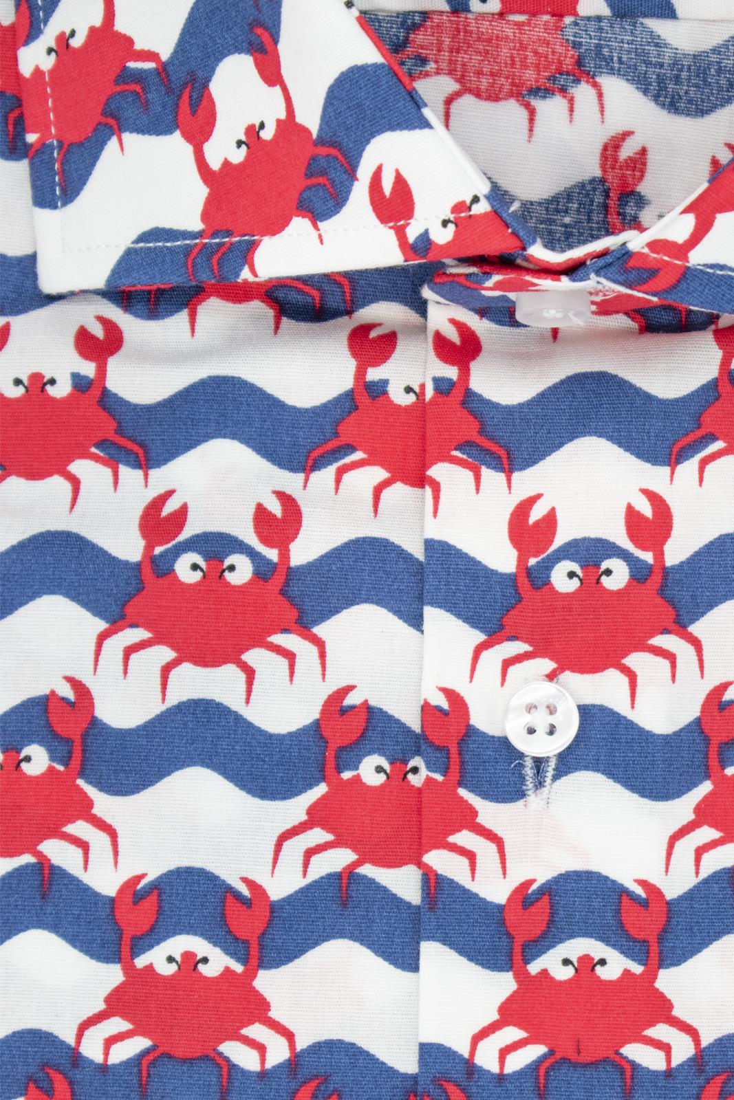 Camicia facile stiro a fantasia granchio