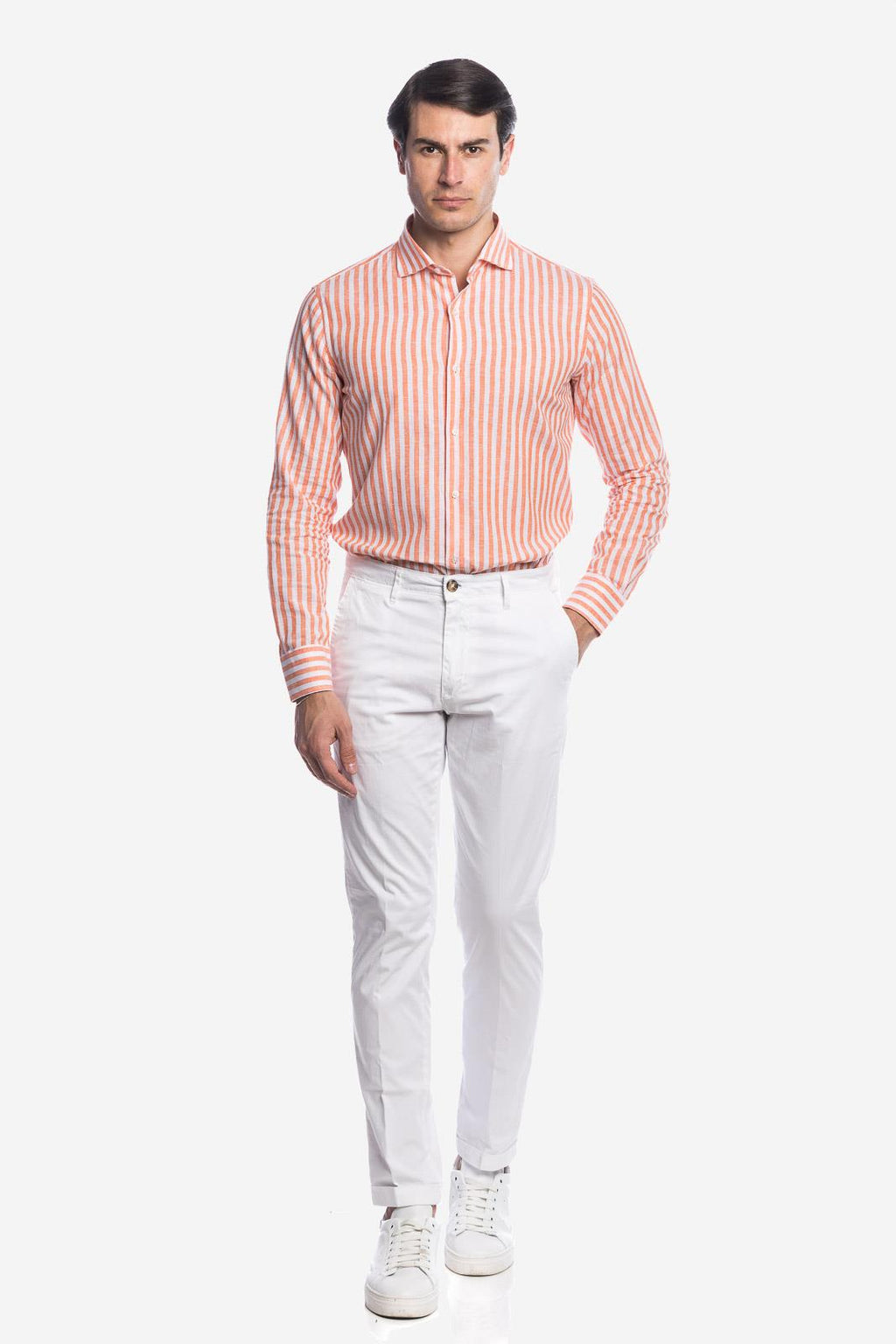 Camicia 100% lino rigata di Positano