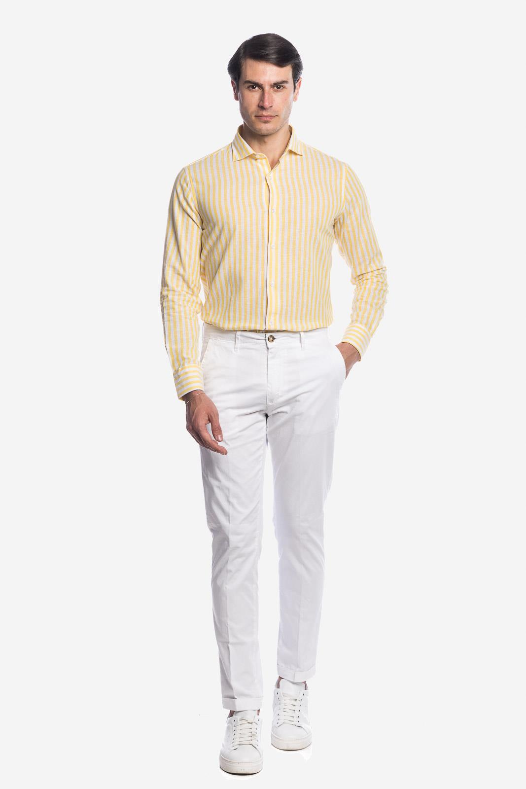 Camicia 100% lino rigata di Positano