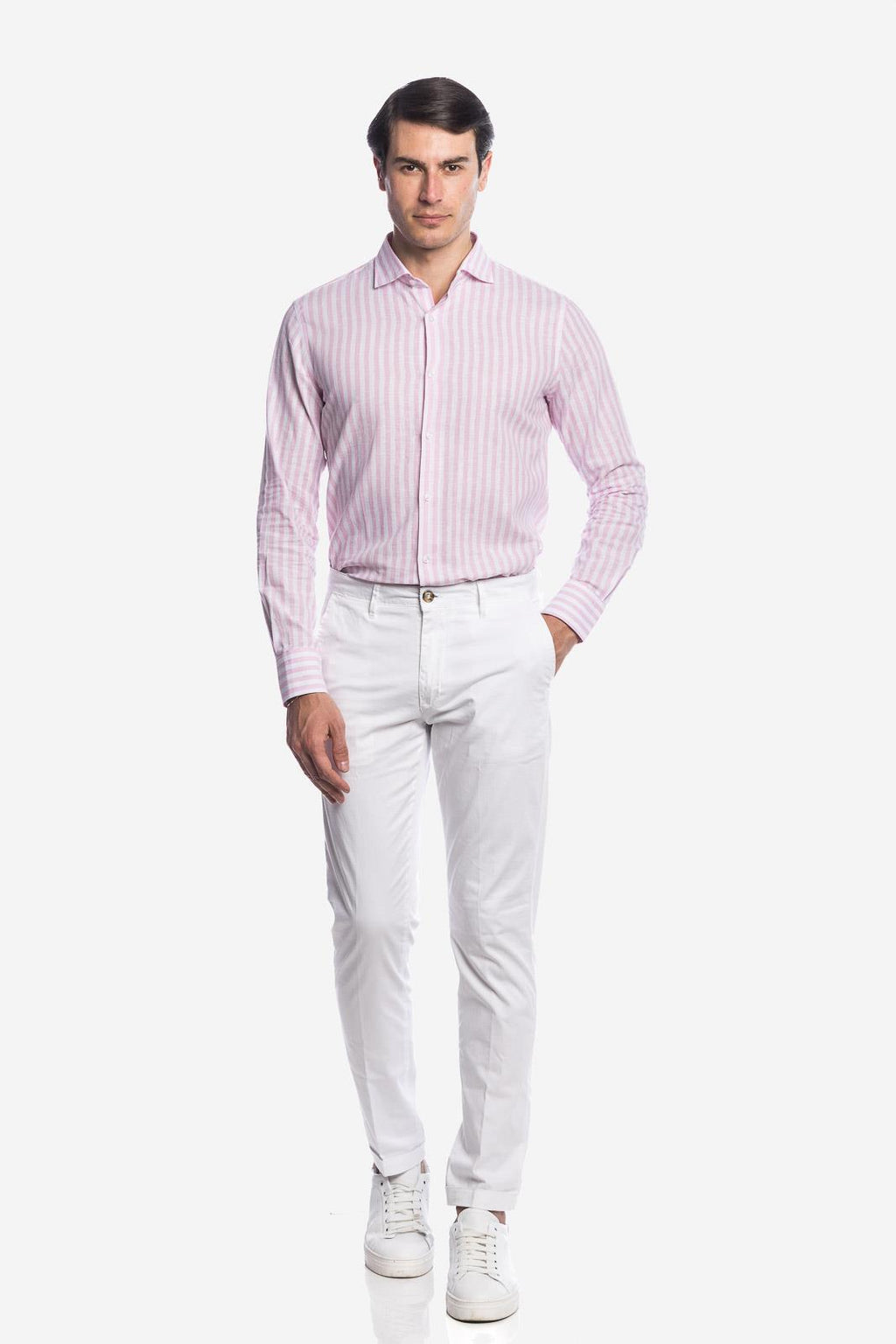 Camicia 100% lino rigata di Positano