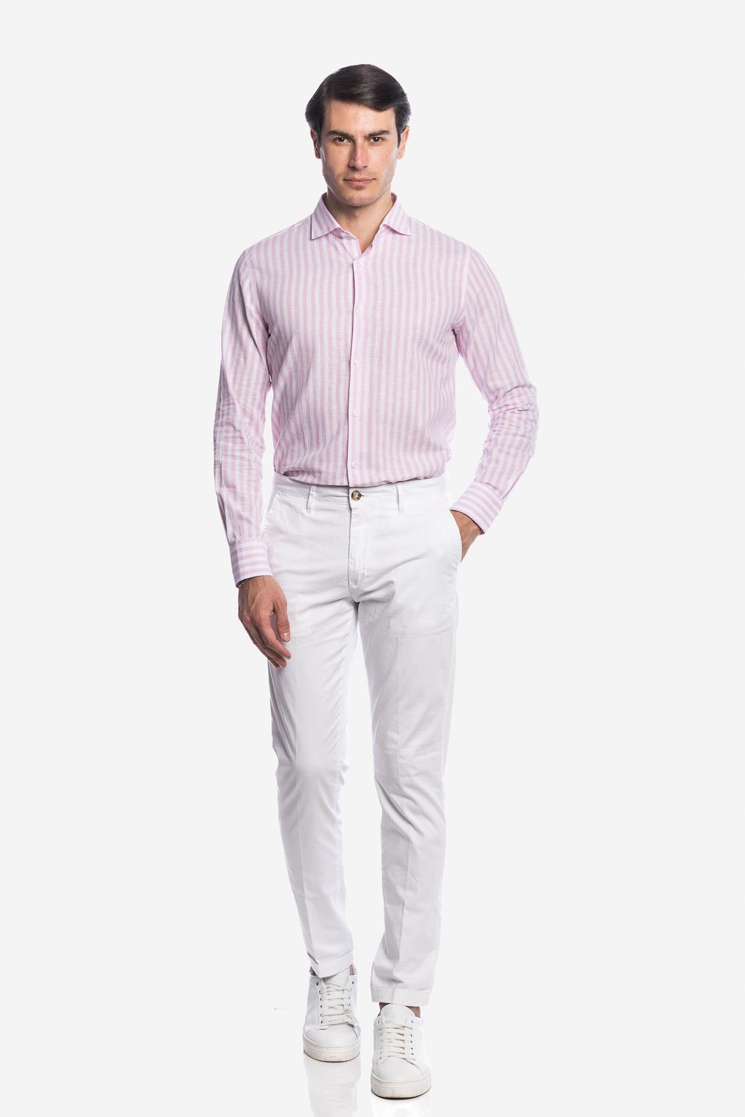 Camicia 100% lino rigata di Positano