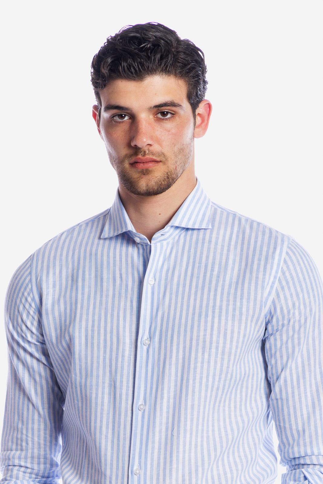 Camicia 100% lino rigata di Positano