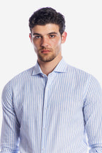 Camicia 100% lino rigata di Positano