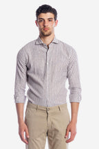 Camicia 100%lino riga media