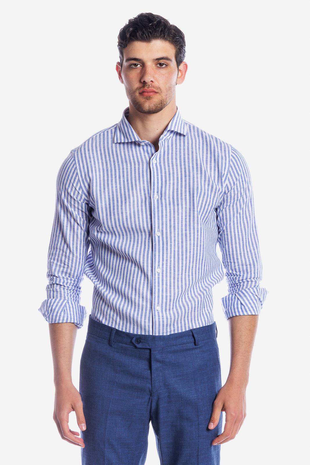 Camicia 100%lino riga media