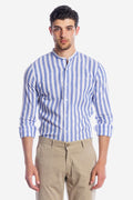 CAMICIA 100% LINO COREANA RIGATA