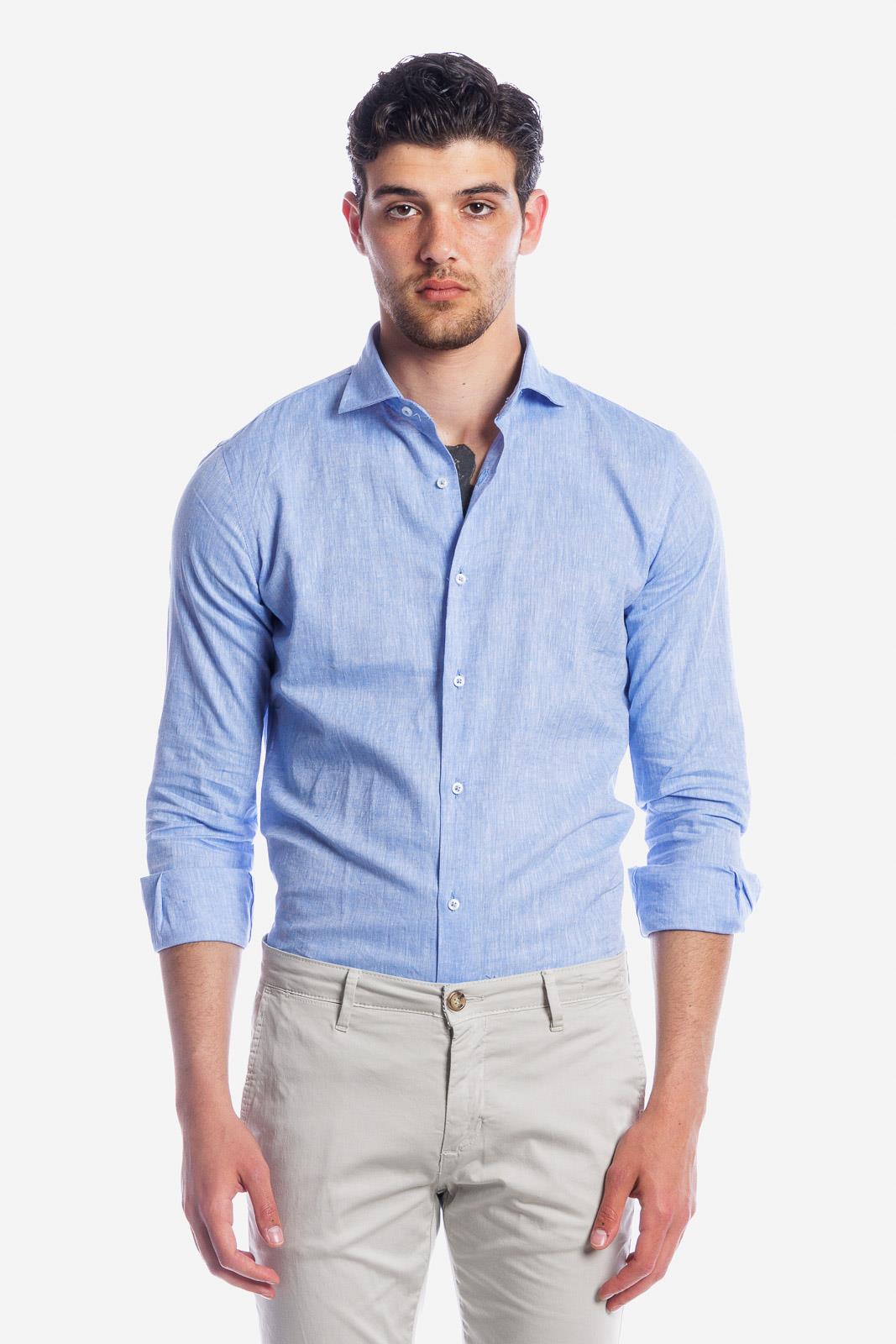 CAMICIA 100% LINO TINTA UNITA