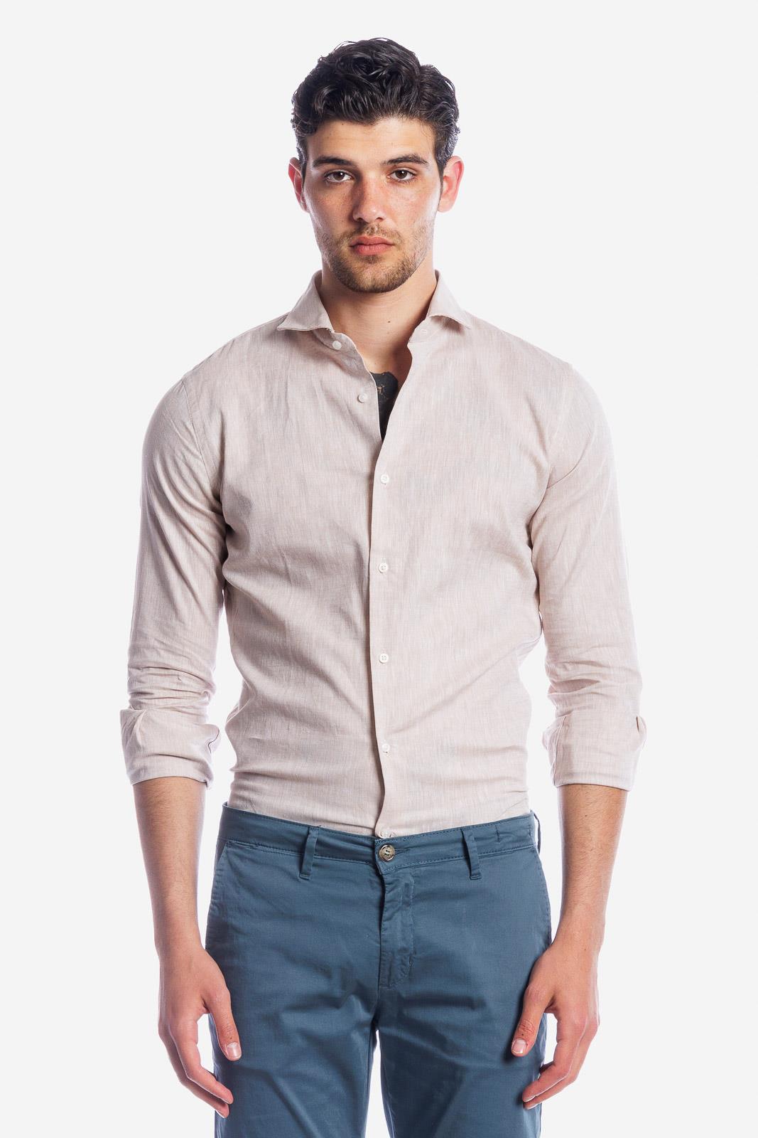 CAMICIA 100% LINO TINTA UNITA