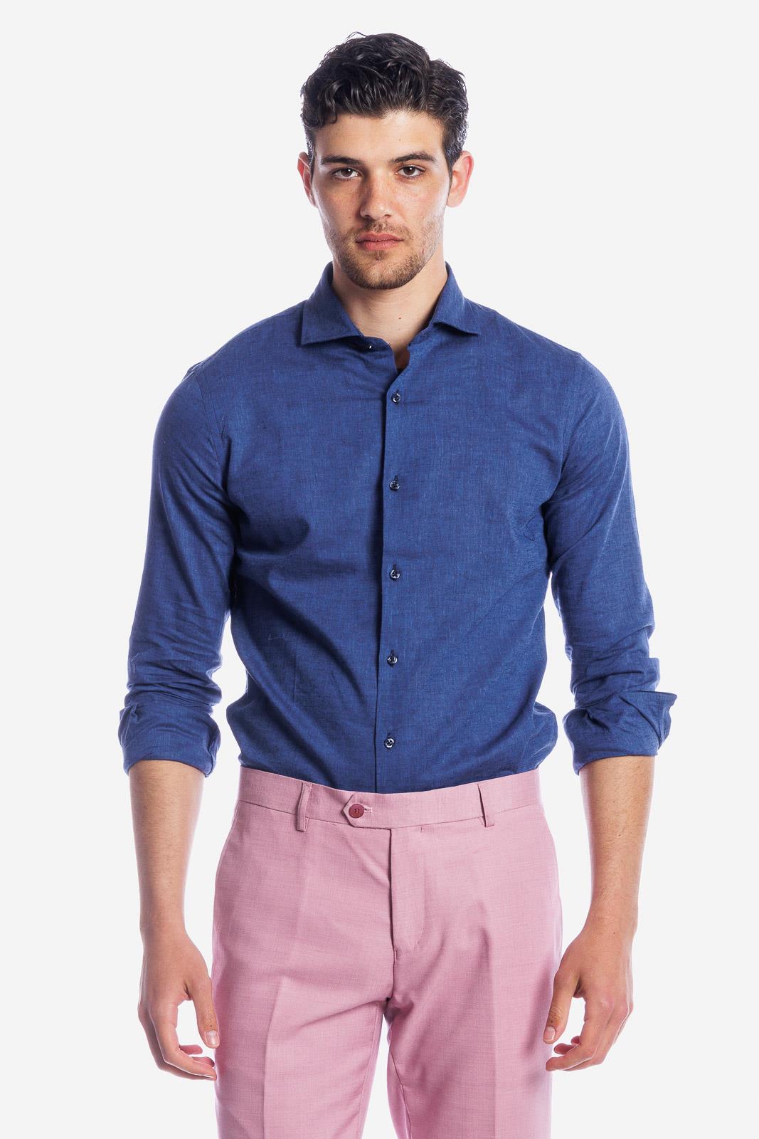 CAMICIA 100% LINO TINTA UNITA