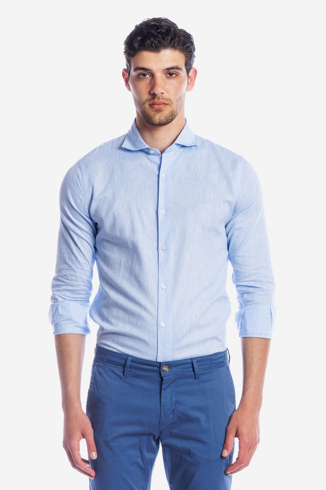 CAMICIA 100% LINO TINTA UNITA