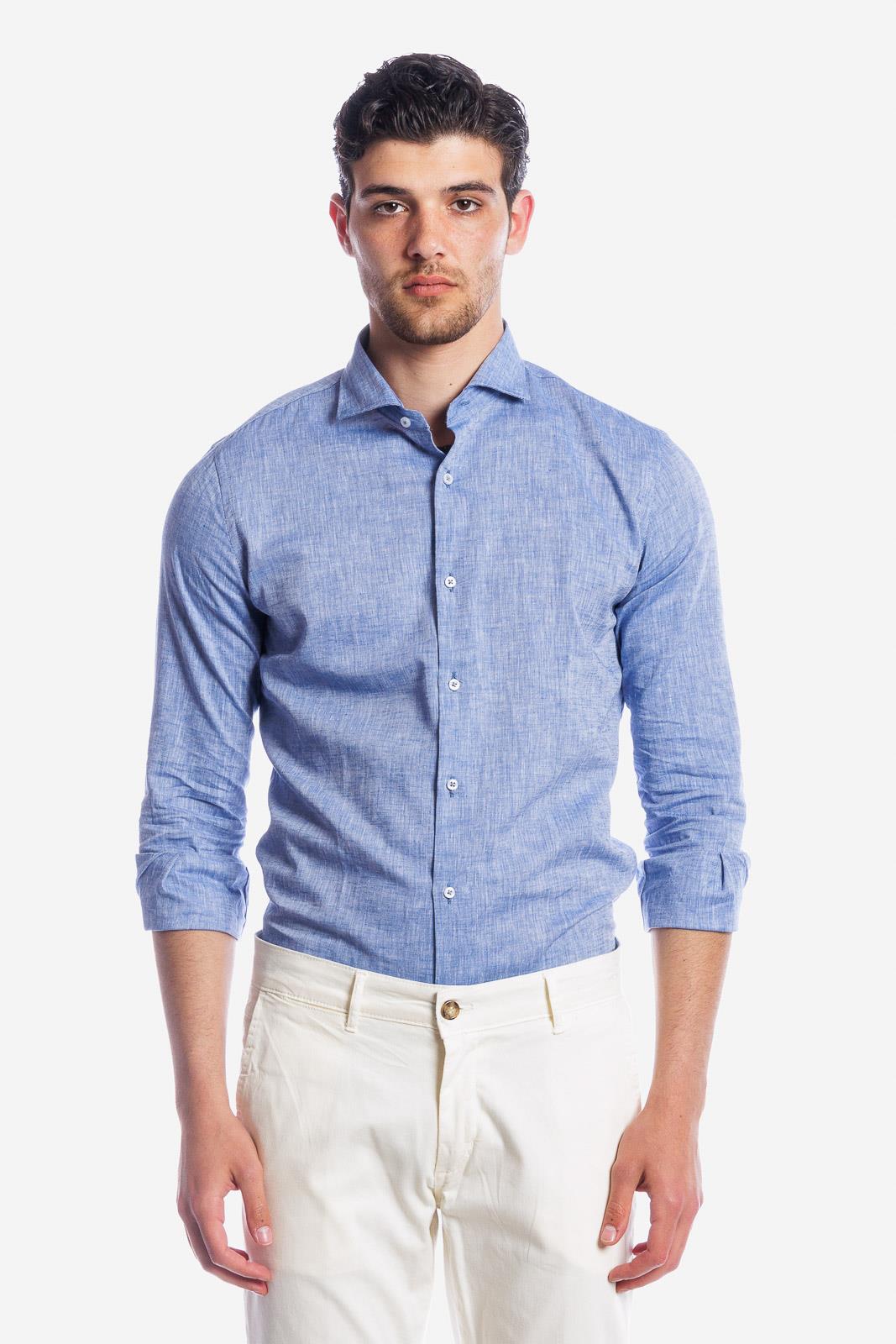 CAMICIA 100% LINO TINTA UNITA