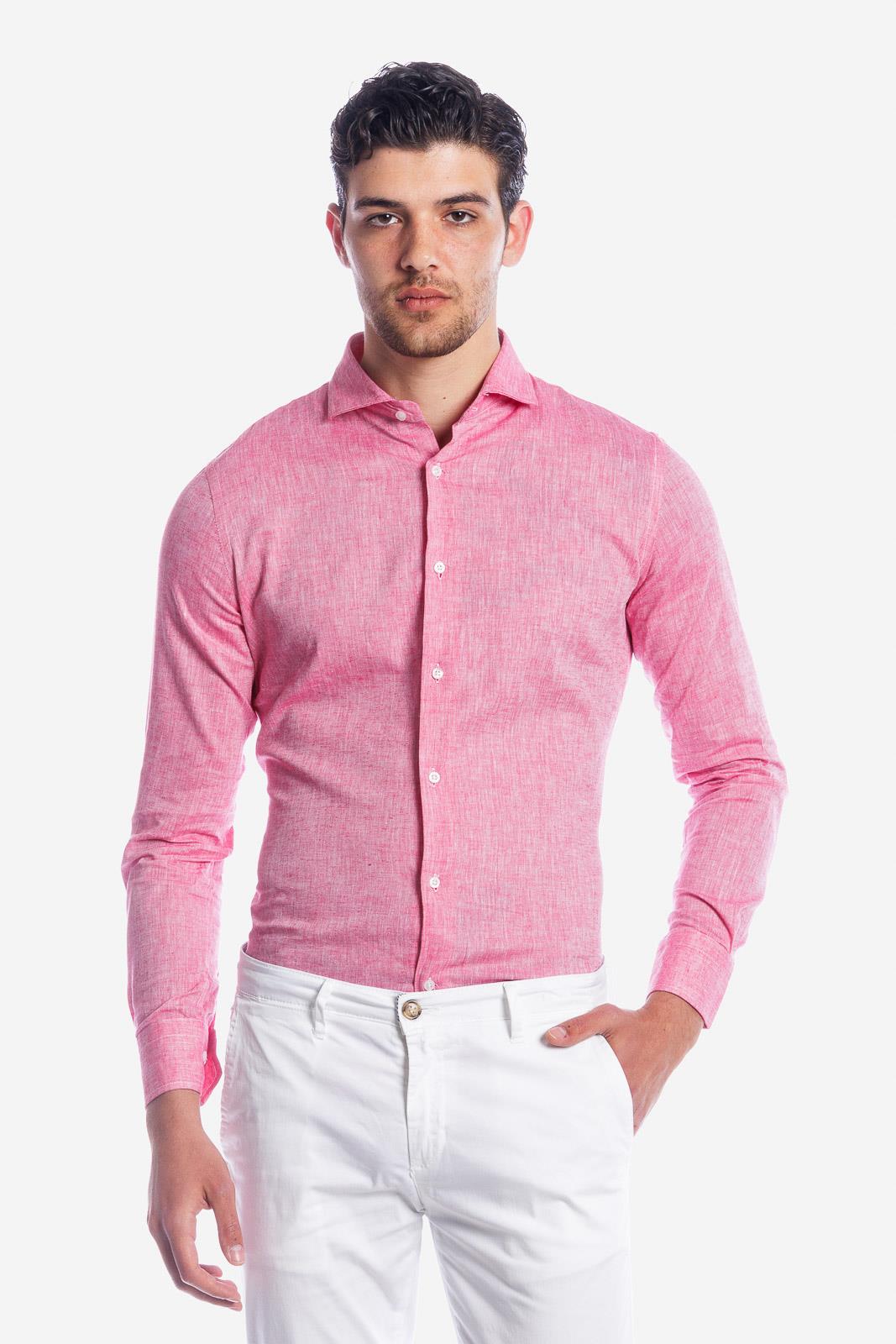 CAMICIA 100% LINO TINTA UNITA