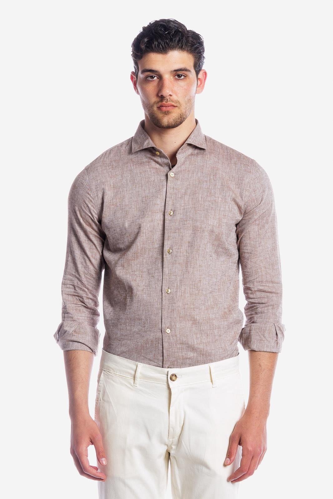 CAMICIA 100% LINO TINTA UNITA