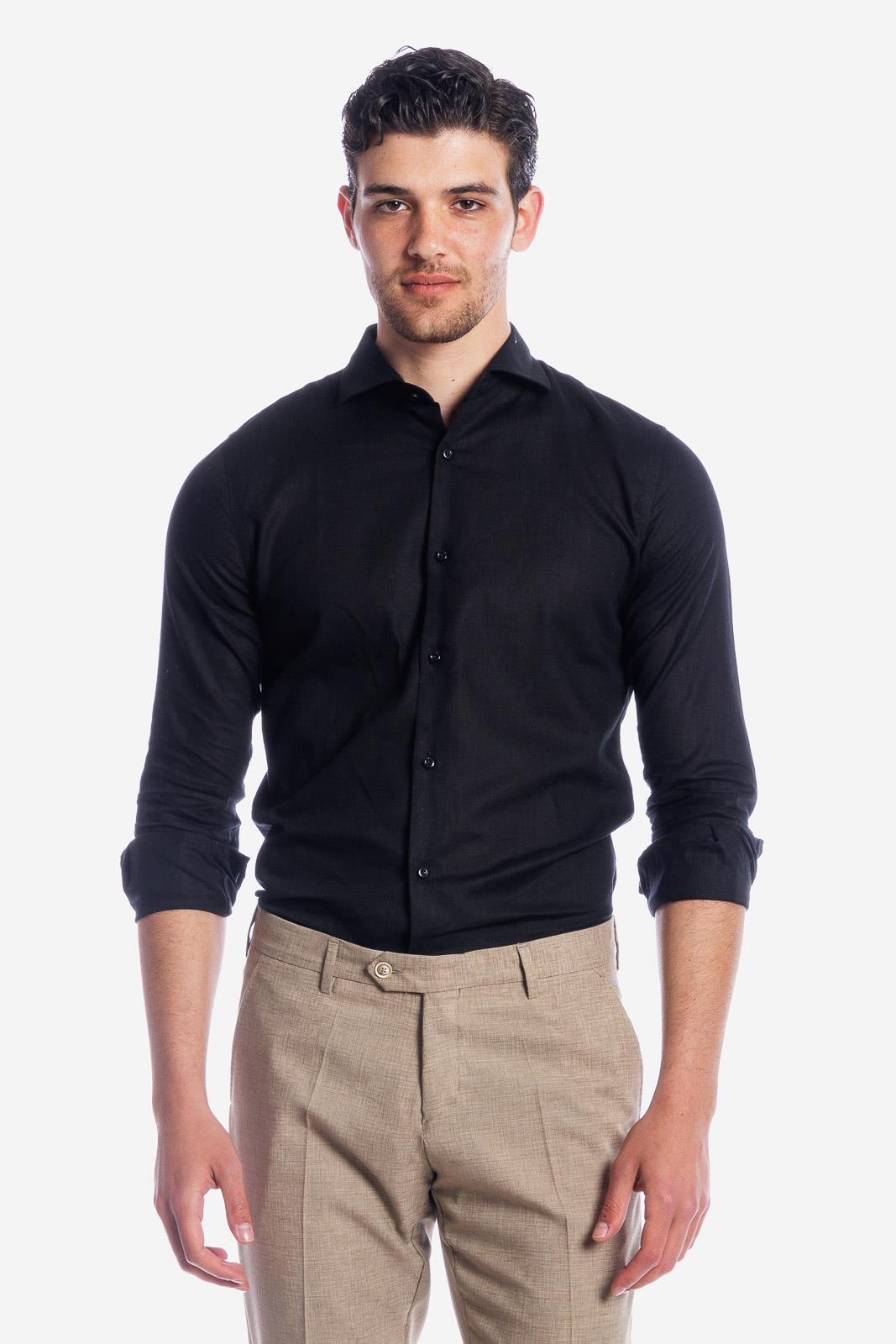 CAMICIA 100% LINO TINTA UNITA