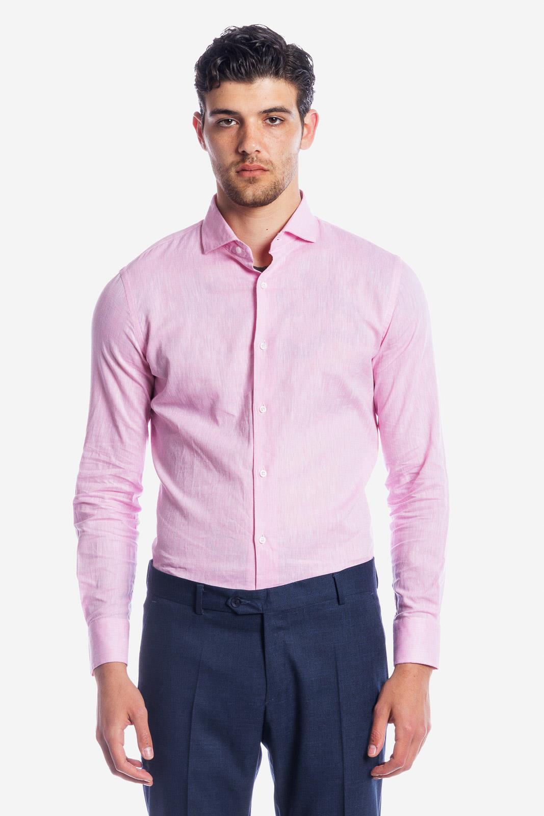 CAMICIA 100% LINO TINTA UNITA