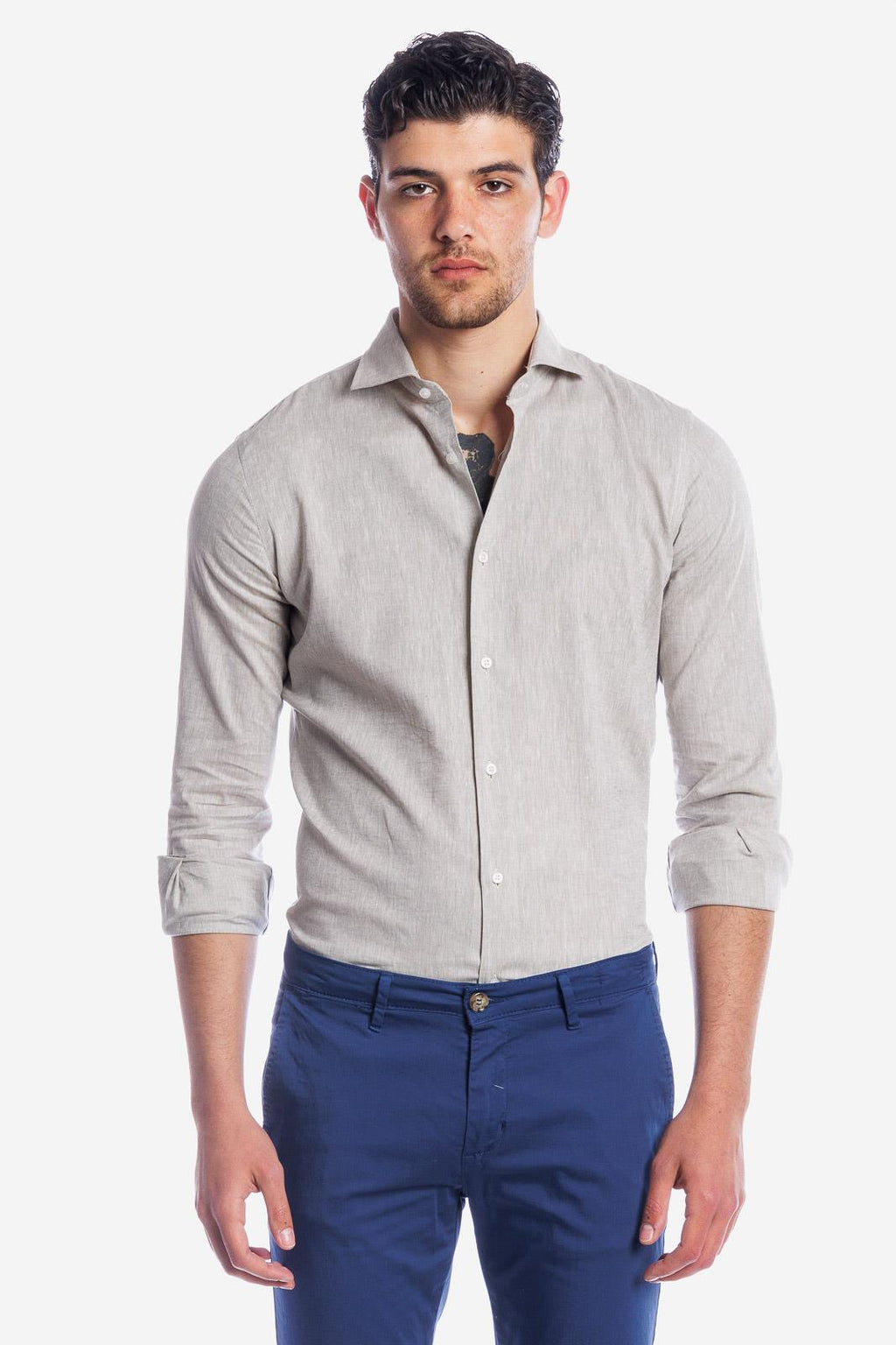 Camicia 100% lino in tinta unita di Sorrento