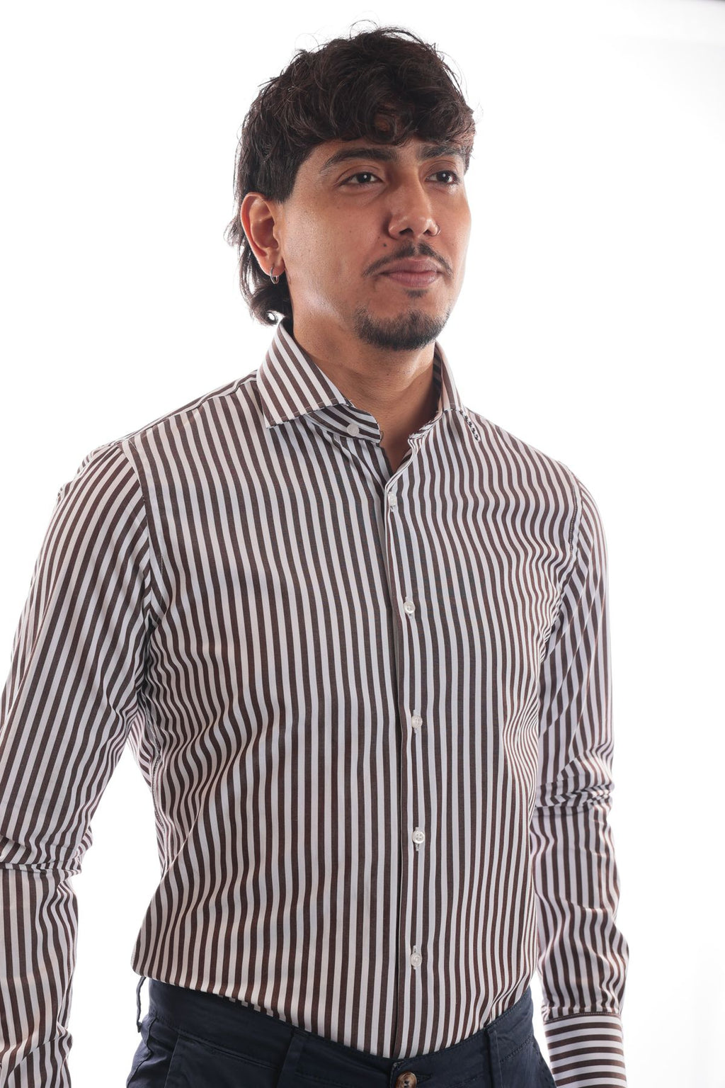 Camicia in riga extra larga 100% cotone
