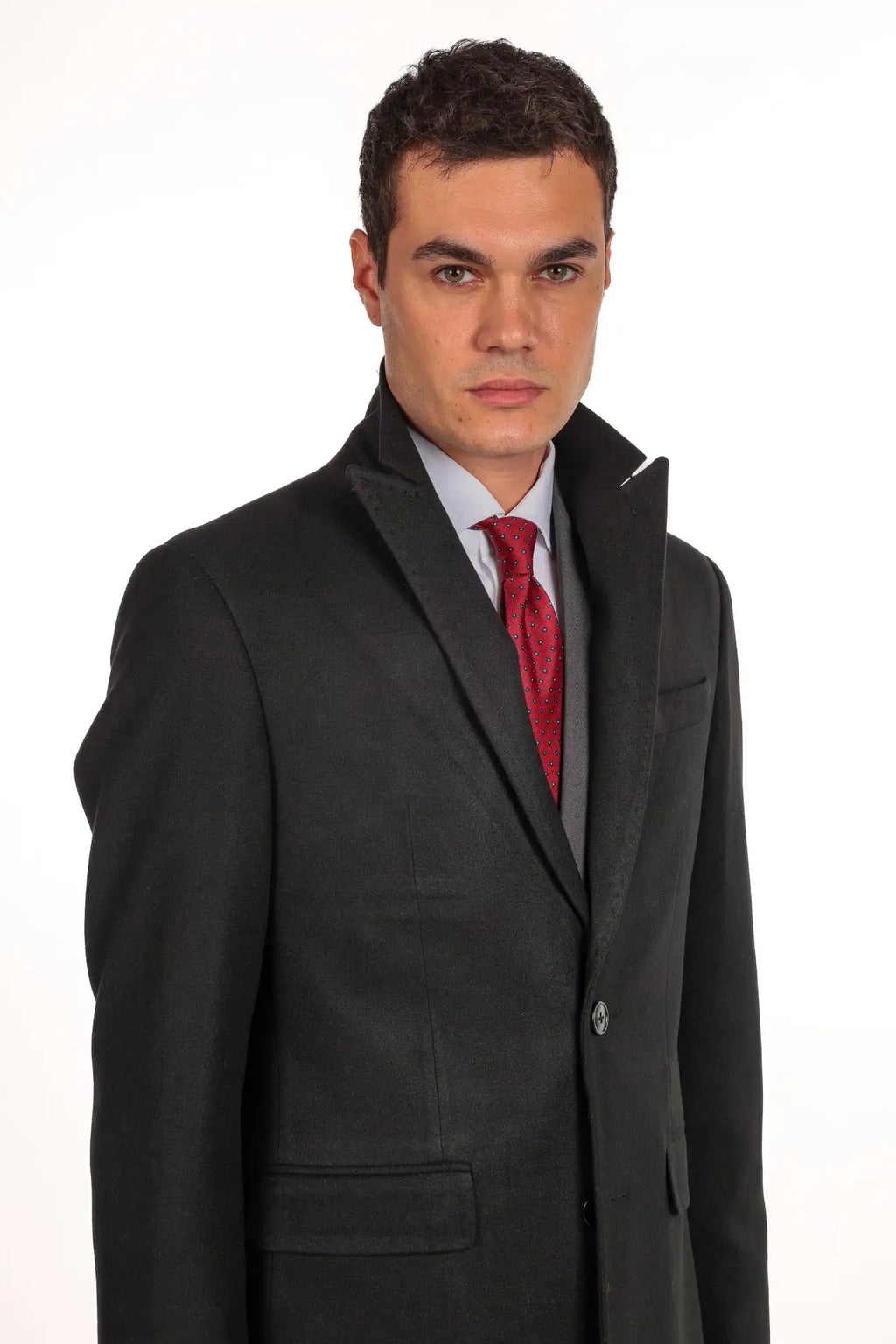 Cappotto monopetto petto a lancia