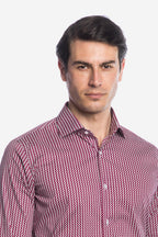 Camicia facile stiro con fantasia doppio-cache