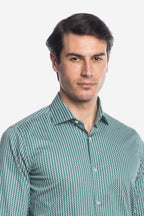 Camicia facile stiro con fantasia doppio-cache