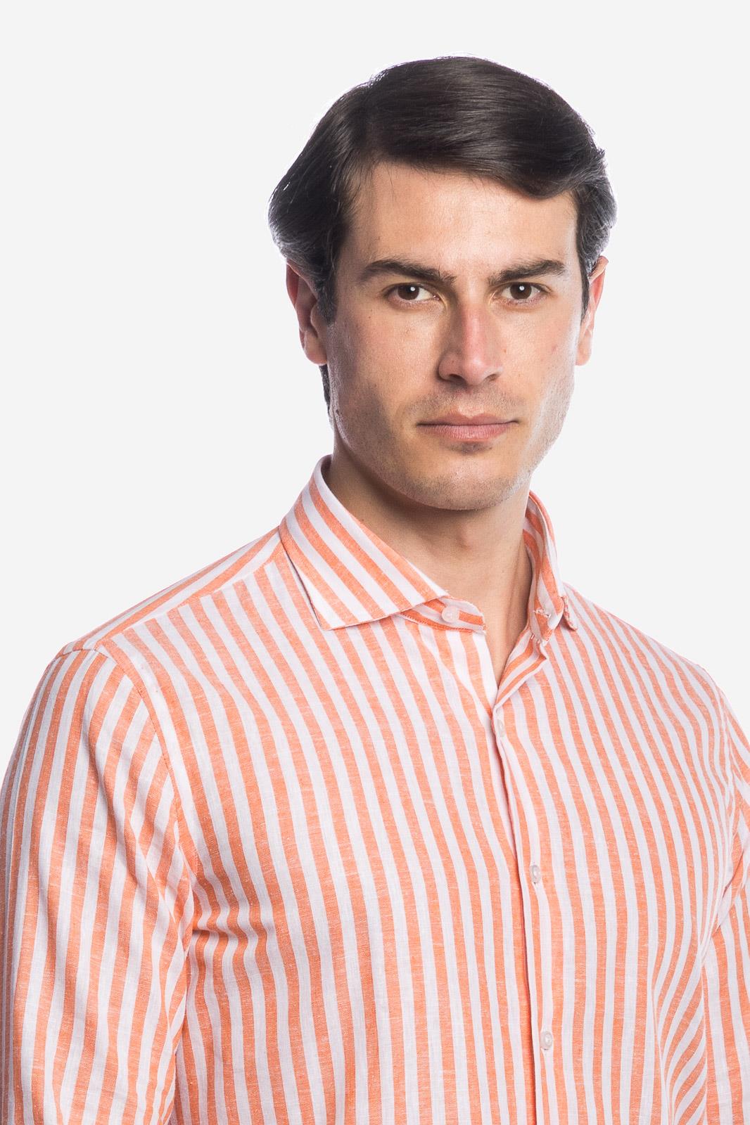 Camicia 100% lino rigata di Positano