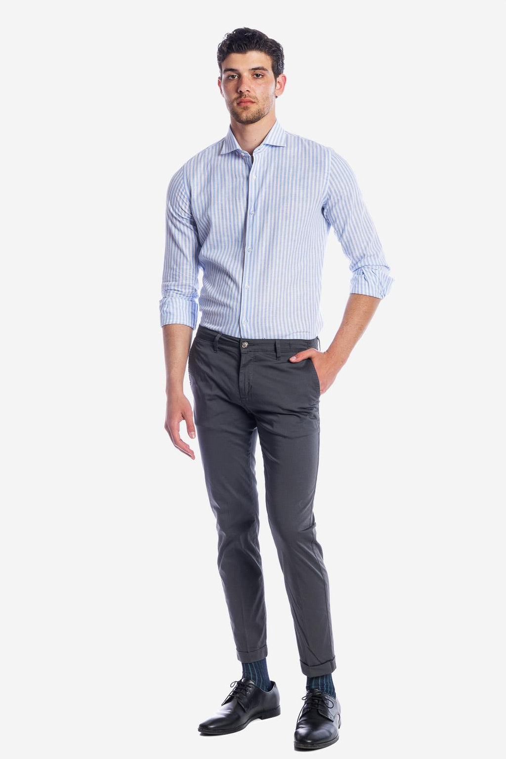 Camicia 100% lino rigata di Positano