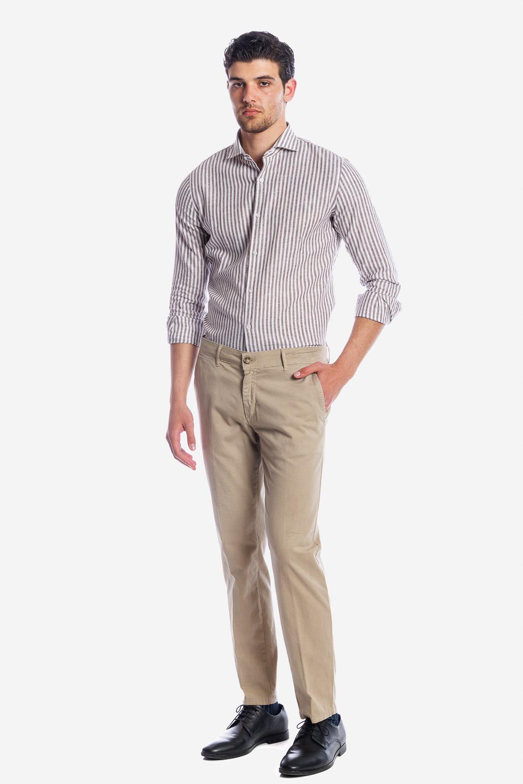 Camicia 100%lino riga media