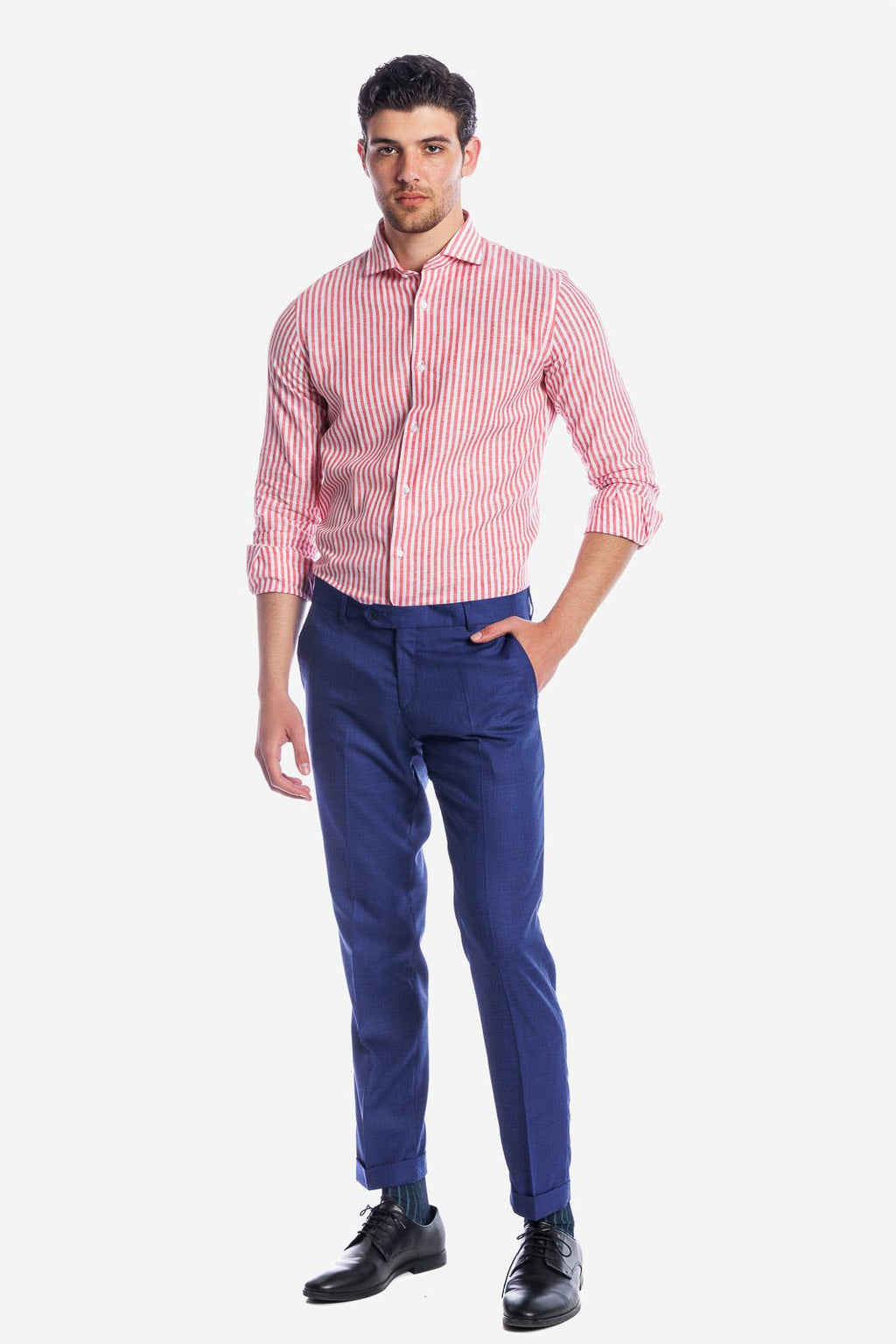 Camicia 100%lino riga media