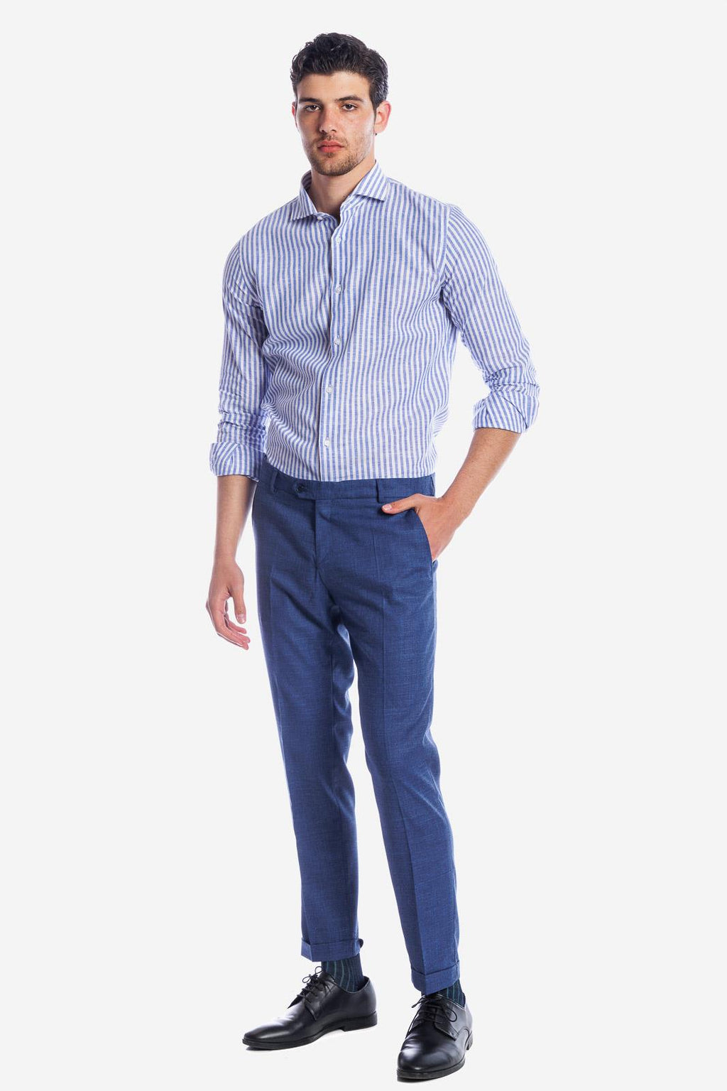 Camicia 100% lino rigata di Positano