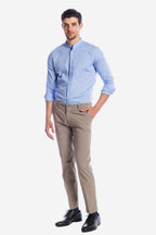 CAMICIA 100% LINO COREANA TINTA UNITA