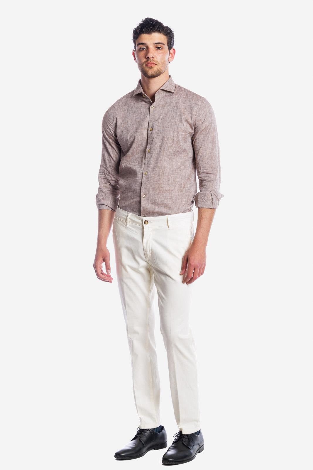 CAMICIA 100% LINO TINTA UNITA