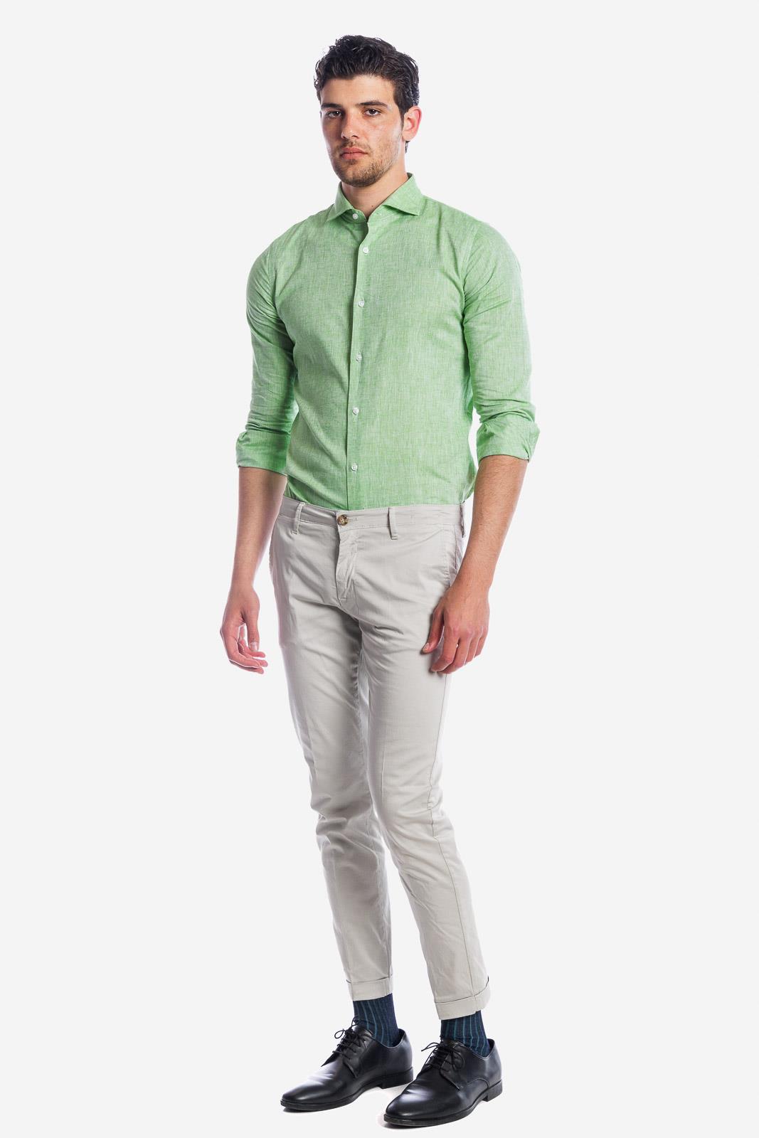 CAMICIA 100% LINO TINTA UNITA