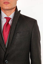 Cappotto monopetto petto a lancia