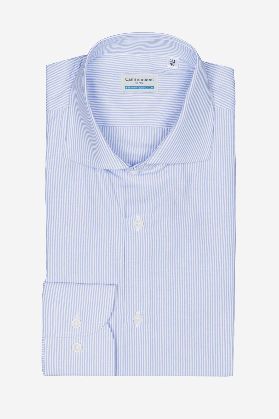 CAMICIA 100% COTONE RIGA STRETTA