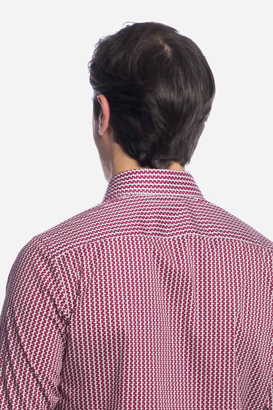 Camicia facile stiro con fantasia doppio-cache