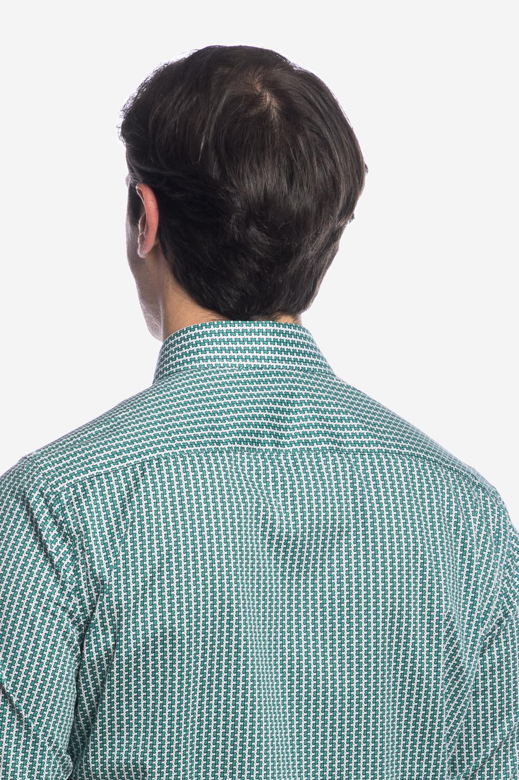 Camicia facile stiro con fantasia doppio-cache