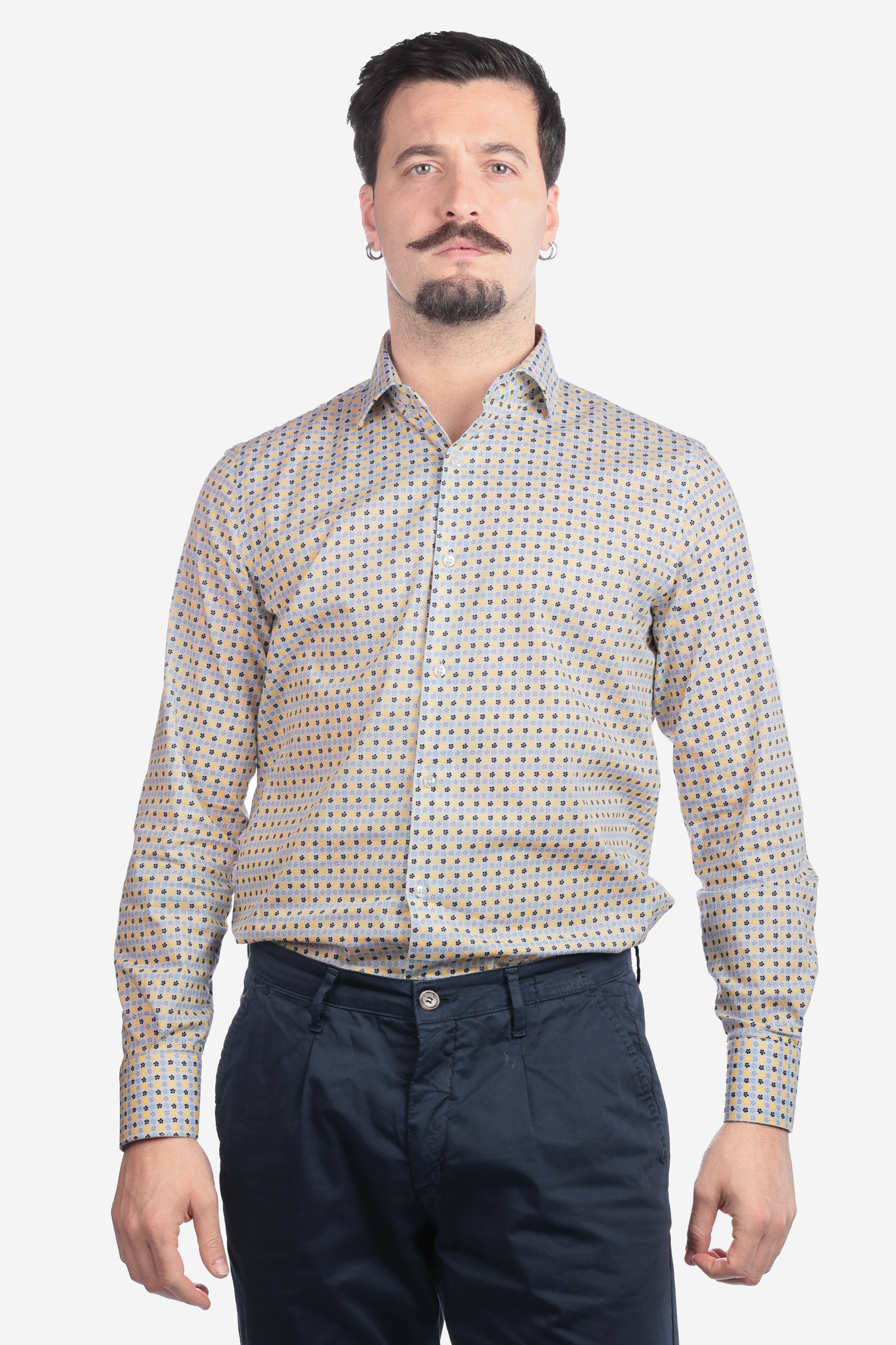 Camicia facile stiro a fantasia 3 fiori