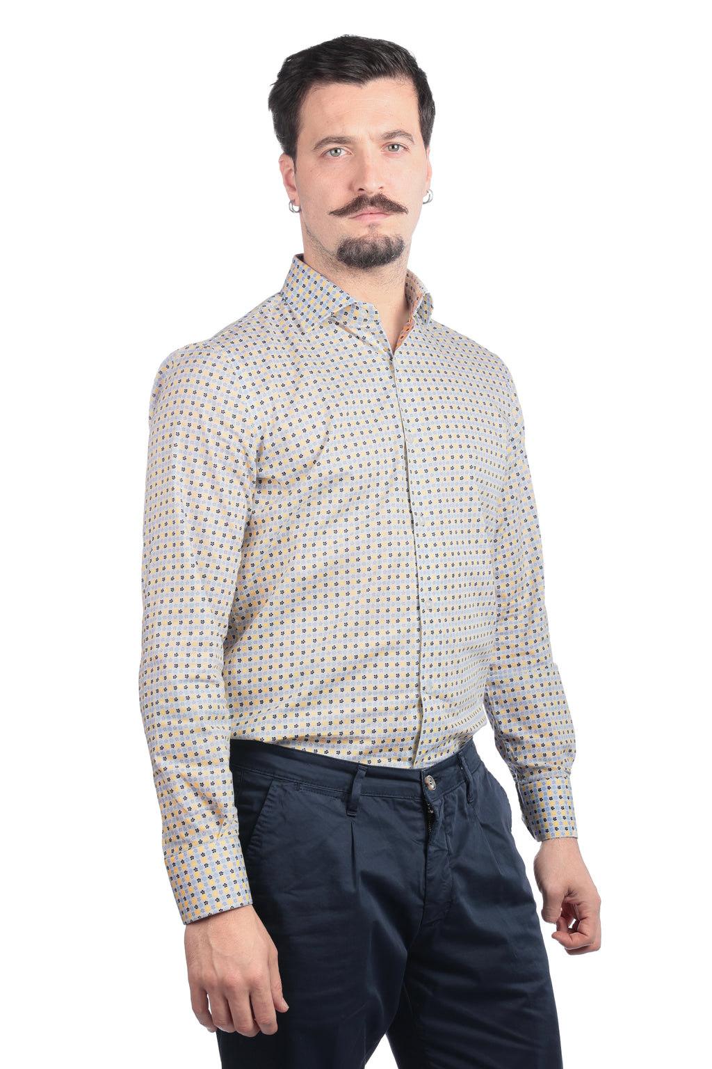 Camicia facile stiro a fantasia 3 fiori