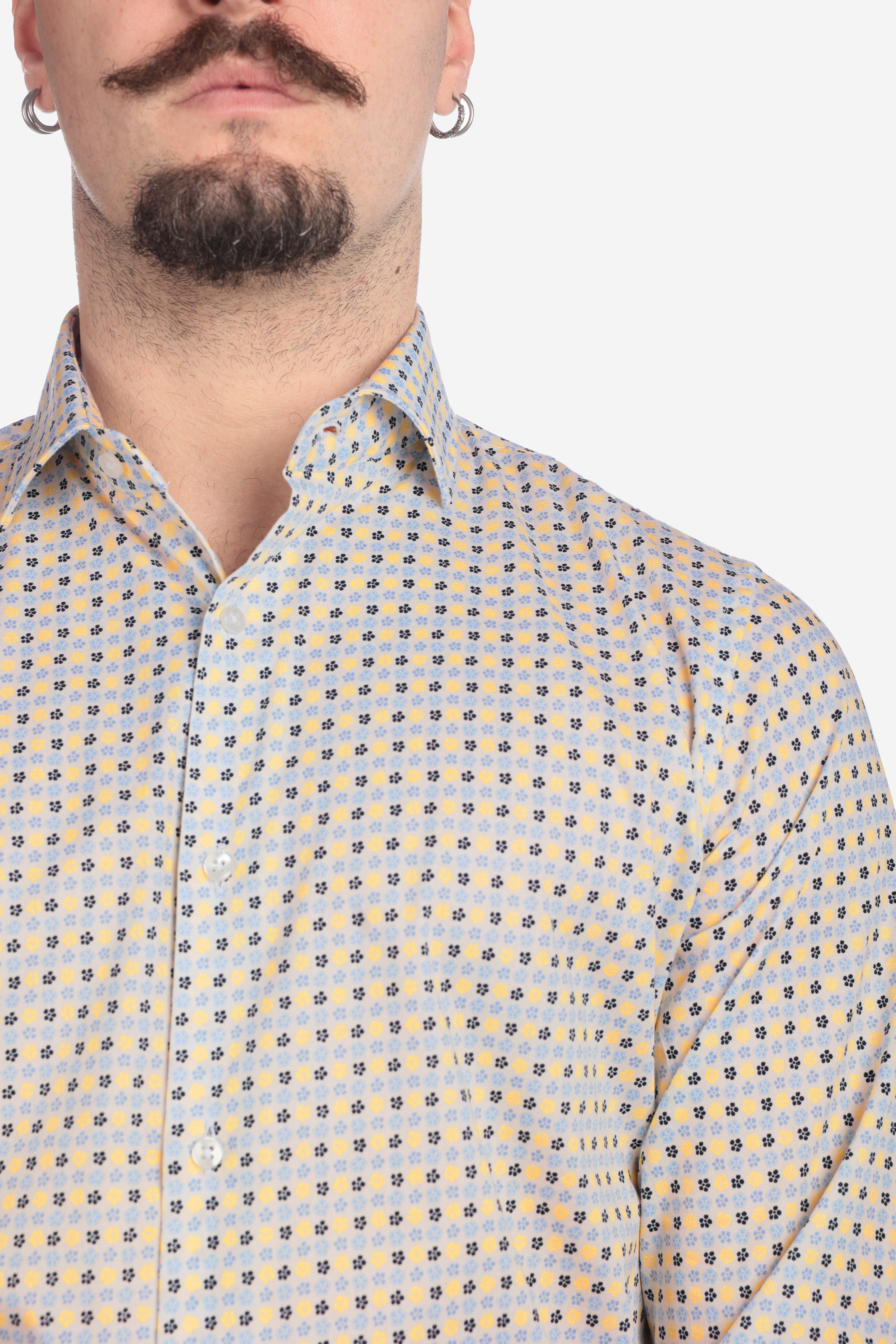 Camicia facile stiro a fantasia 3 fiori