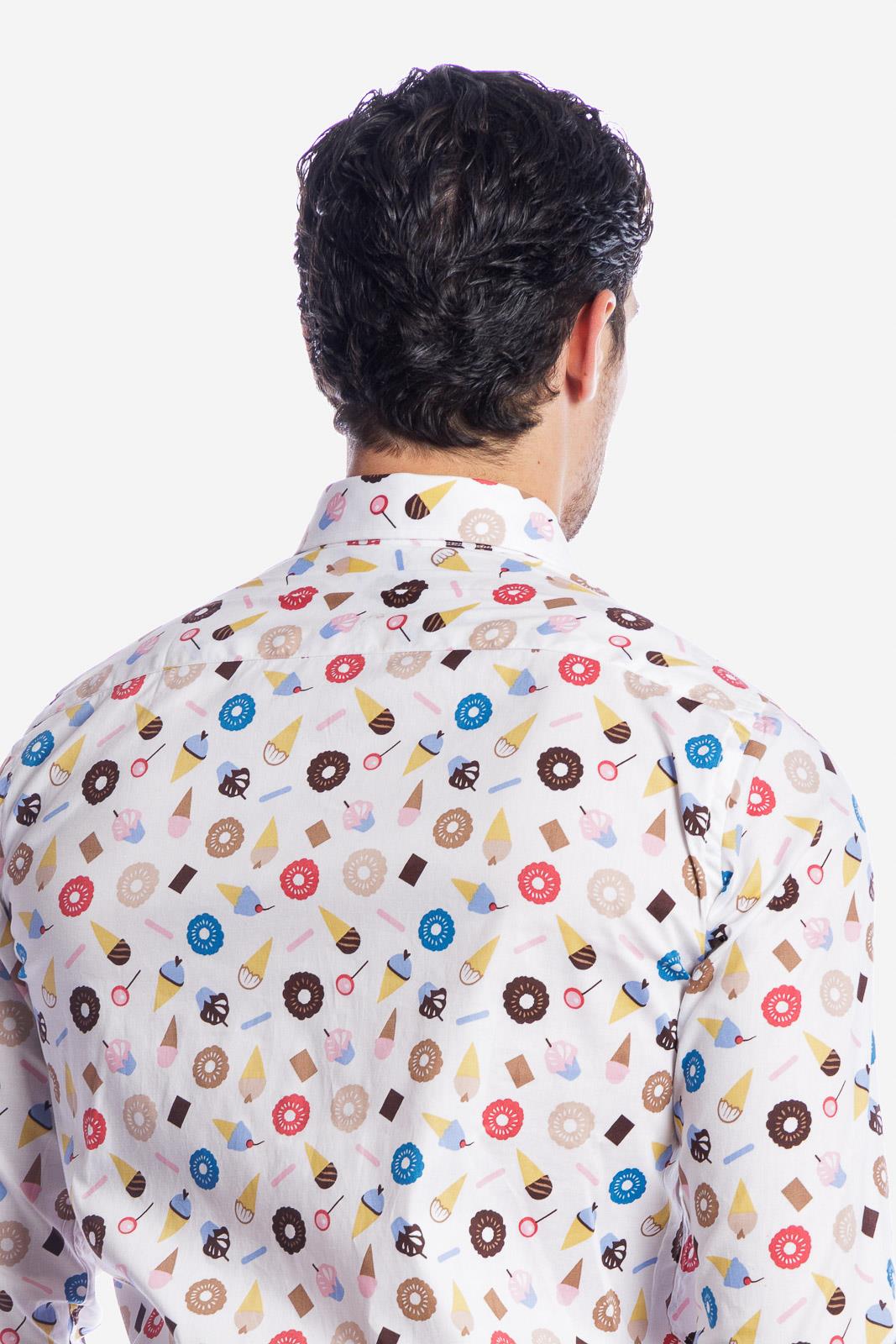 Camicia facile stiro a fantasia gelati